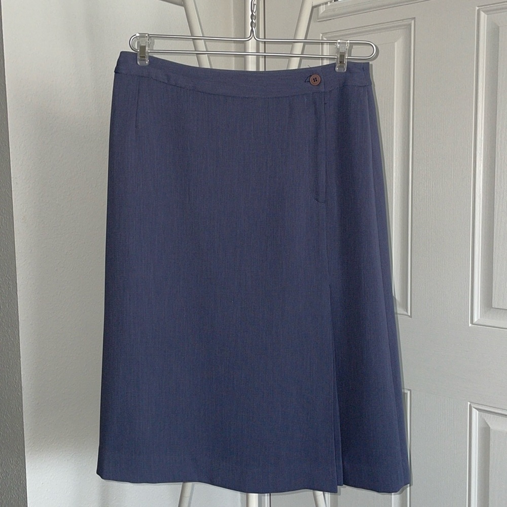 Blue Skirt with Kick pleats